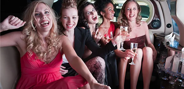 Fun bachelor and bachelorette party limo rentals in Stonecrest GA with party buses and stretch limos equipped with bars and LED lighting.