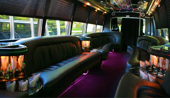 Luxury stretch limo rental in Lithonia GA featuring plush interiors, mood lighting, and premium amenities for birthday celebrations.