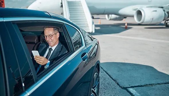 Dependable airport limo and taxi transfers in Lawrenceville GA featuring Mercedes Sprinter Vans, Lincoln MKT Limos, and GMC Yukon SUVs.
